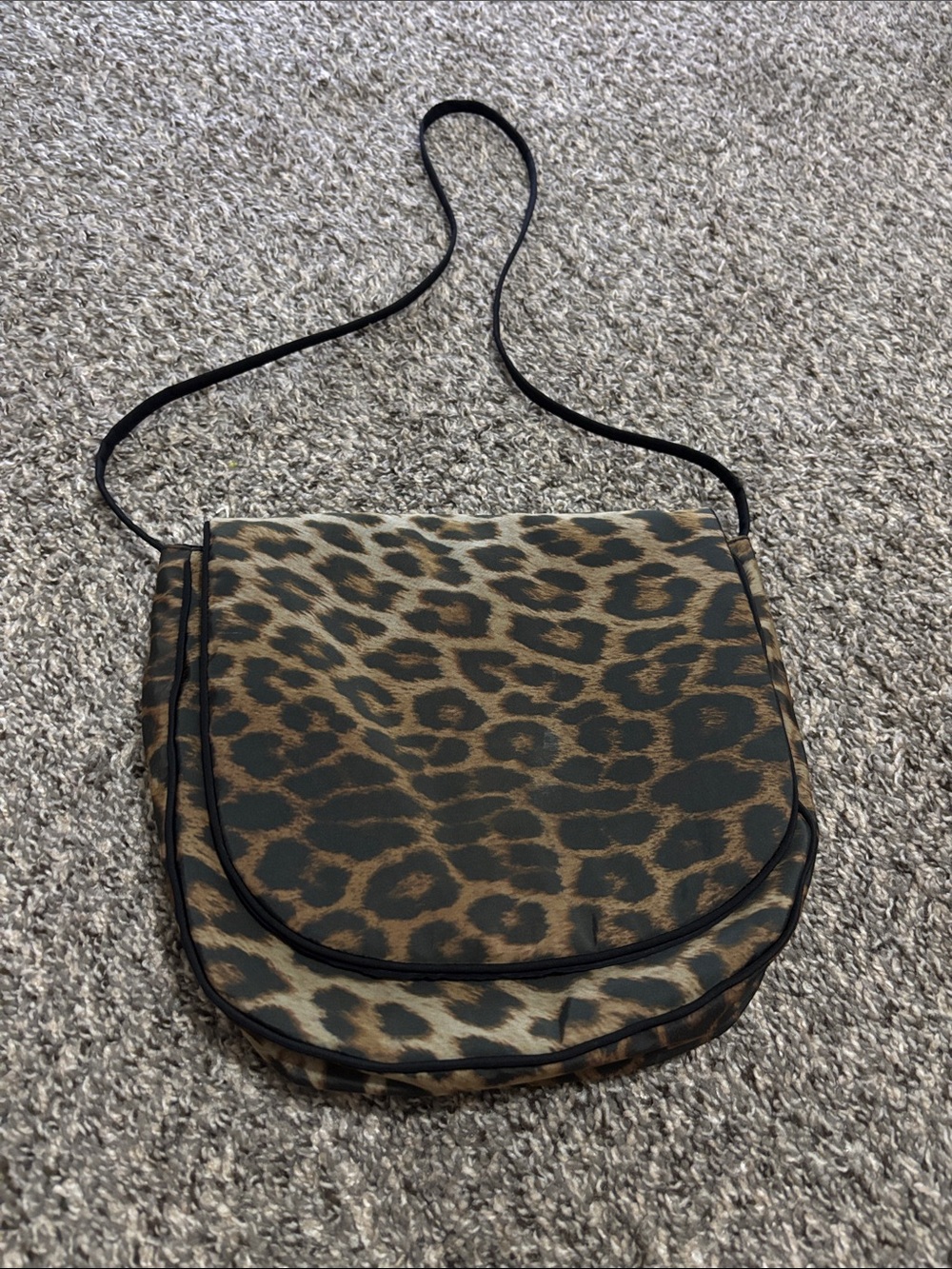 Leopard nylon purse crossbody boho flap closure Unbranded Y2K animal print chic
